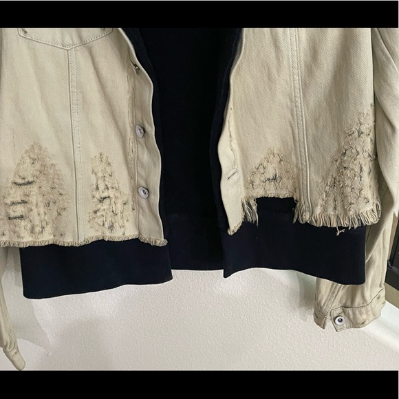 Free People Distressed Hooded Denim Jacket - Picture 5 of 7